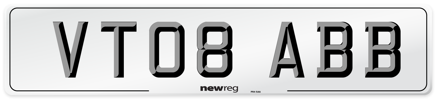VT08 ABB Number Plate from New Reg